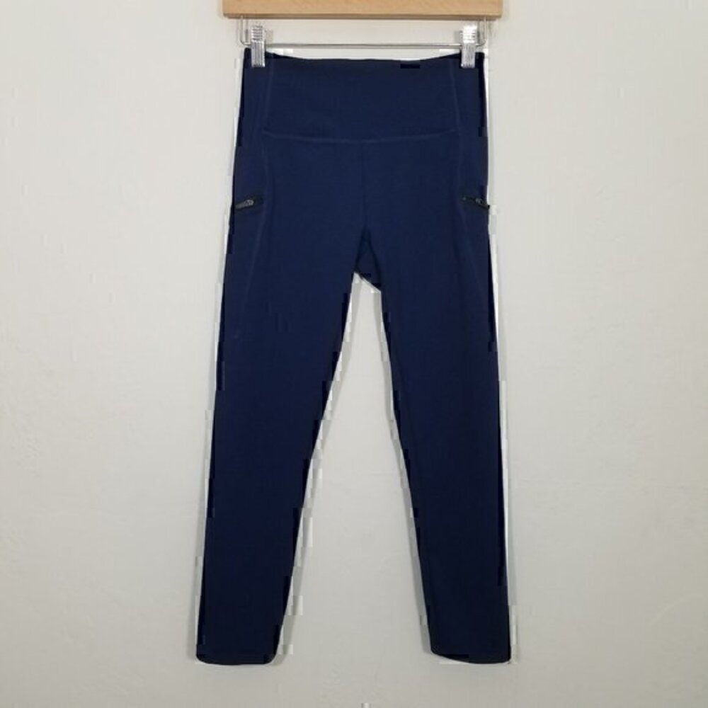Like New PINK Victoria's Secret Blue Side Pockets Crop Legging Size S
